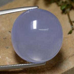 Royal Violet Chalcedony Gem - 24.6ct Oval Cabochon (ID: 474154)