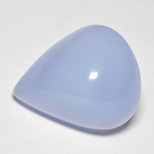 20.3 x 16.4mm Pear Cabochon Violet Chalcedony from Brazil, Weight of 19.18ct, Natural untreated Gemstone in Translucent Clarity, 1pc Chalcedony - Color: Bluish Violet, Mohs Hardness of 6.5 - 7 suitable for daily wear jewelry, Photo A