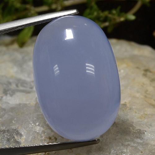 30.69ct Oval Cabochon Violet Chalcedony from Brazil, Dimension 23.6 x 15.8mm, Translucent Clarity, Natural untreated gemstone, 1pc Chalcedony in Bluish Violet Color, Mohs Hardness of 6.5 - 7 suitable for daily wear jewelry, Photo A