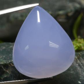 Bluish Violet Chalcedony Gem - 25.6ct Pear Cabochon (ID: 475178)