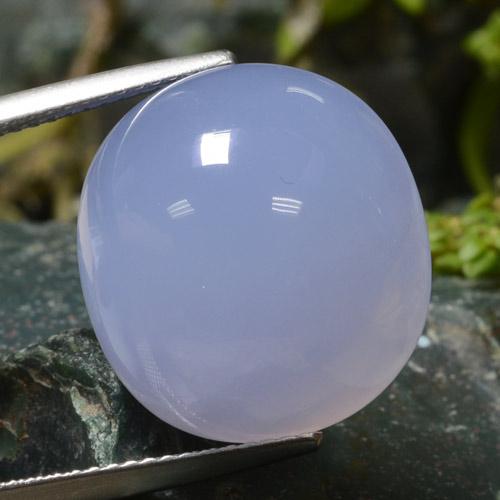 Medium-Light Violet Chalcedony Gem - 20.1ct Oval Cabochon (ID: 475179)