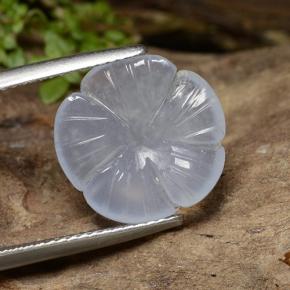 Light Violet Chalcedony Gem - 5.5ct Carved Flower (ID: 485425)