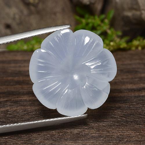 Light Violet Chalcedony Gem - 15.2ct Carved Flower (ID: 485427)