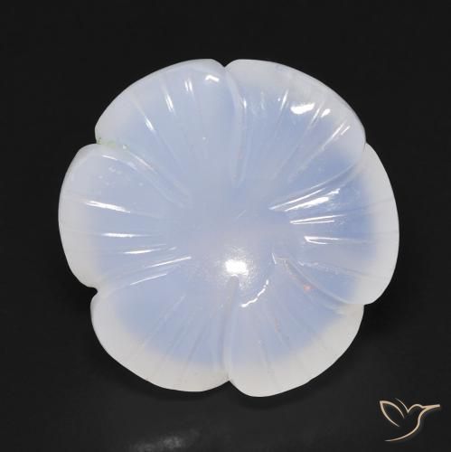 12.91ct Natural Light Sky Blue Chalcedony, Flower Cut, Translucent