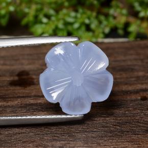 5.9ct Carved Flower Lavender Blue Chalcedony Gem for sale 5.9ct Carved Flower Lavender Blue Chalcedony Gem (ID: 485494)