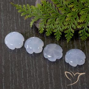 Chalcedony Gemstones in 14 x 14 mm (calibrated) Size for Sale, Chalcedony Stones in Light Purplish Blue Color