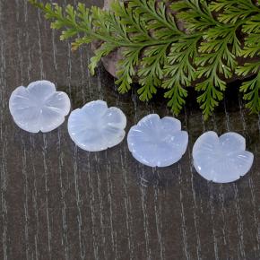 Light Blue Chalcedony Gem - 6.6ct Carved Flower (ID: 485605)