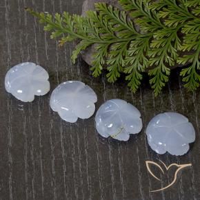 Chalcedony Gemstones in 15 x 15 mm (calibrated) Size for Sale, Chalcedony Stones in Light Purplish Blue Color