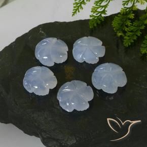 Chalcedony Gemstones in 12.8 x 12.1 mm Size for Sale, Chalcedony Stones in Light Purplish Blue Color