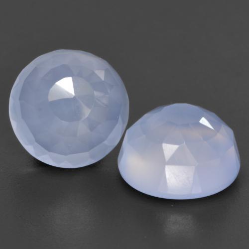 Light Blue Chalcedony Gem - 2ct Round Buff-Top (ID: 530459)