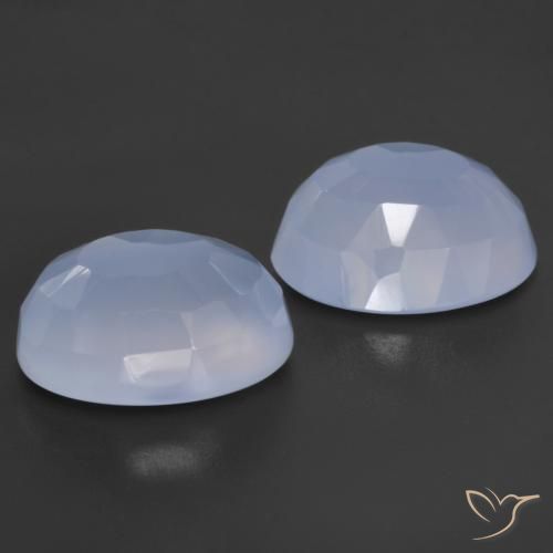 Chalcedony Gemstones in 12 x 10 mm (calibrated) Size for Sale, Chalcedony Stones in Violet Blue Color