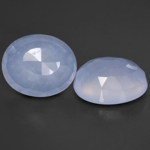 Purplish Blue Chalcedony Gem - 4.4ct Oval Buff-Top (ID: 530481)