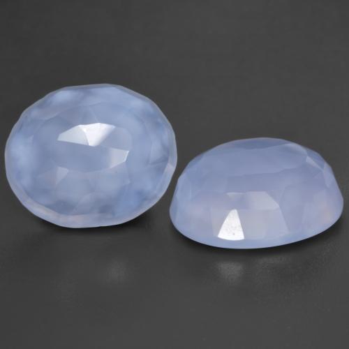 Purplish Blue Chalcedony Gem - 4.3ct Oval Buff-Top (ID: 530482)