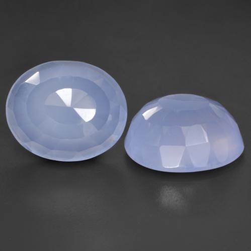 Purplish Blue Халцедон Камень - 5.1ct Форма Овал огранка Buff-Top (ID: 530483)