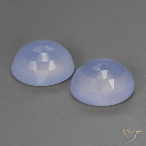 Chalcedony Gemstones in 11 x 9 mm (calibrated) Size for Sale, Chalcedony Stones in Purplish Blue Color