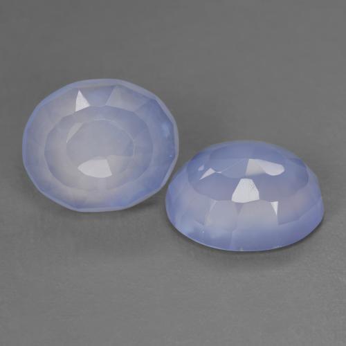 8.04 ctw Violet Chalcedony Stones, Natural Chalcedony in Oval Buff-Top Shape for Sale