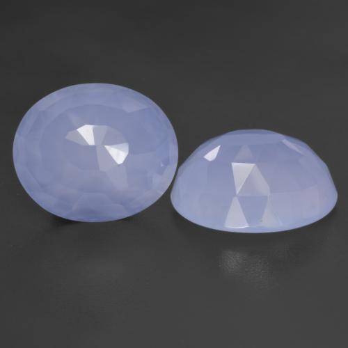Medium-Light Violet Chalcedony Gem - 4.5ct Oval Buff-Top (ID: 530490)