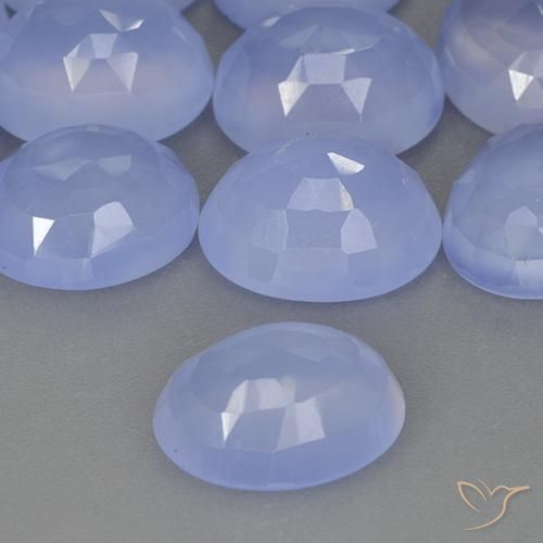 Chalcedony Gemstones in 12 x 10 mm (calibrated) Size for Sale, Chalcedony Stones in Purplish Blue Color