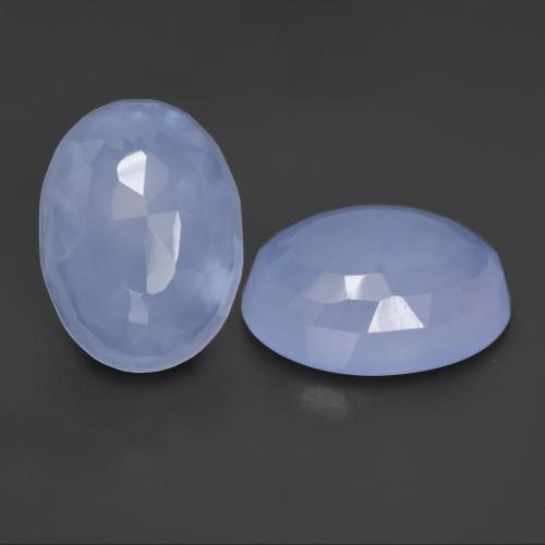 Purplish Blue Chalcedony Gem - 8.2ct Oval Buff-Top (ID: 530642)