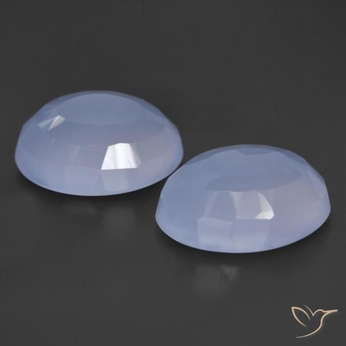 Chalcedony Gemstones in 16 x 12 mm (calibrated) Size for Sale, Chalcedony Stones in Purplish Blue Color