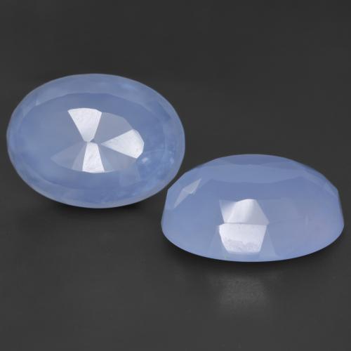 Purplish Blue Chalcedony Gem - 8.8ct Oval Buff-Top (ID: 530645)