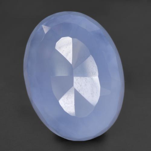 9.17 ct Blue Chalcedony Stone, Natural Chalcedony in Oval Buff-Top Shape for Sale