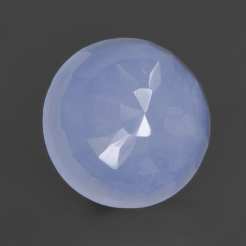 Purplish Blue Chalcedony Gem - 3.4ct Round Buff-Top (ID: 531025)
