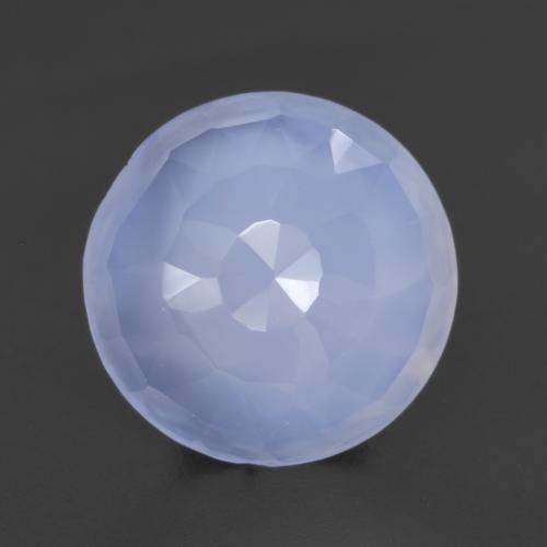 Purplish Blue Chalcedony Gem - 3.3ct Round Buff-Top (ID: 531033)