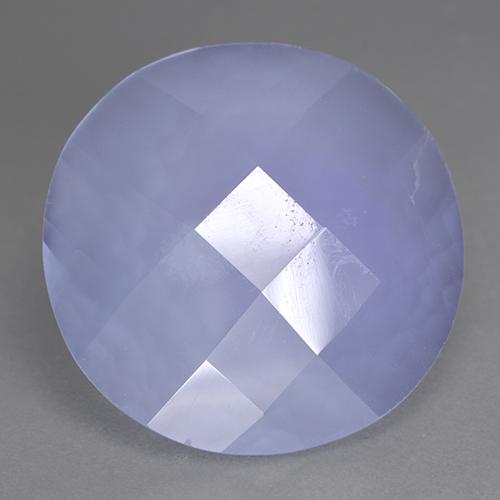 Bluish Violet Chalcedony Gem - 13.4ct Round Checkerboard (double sided) (ID: 531048)