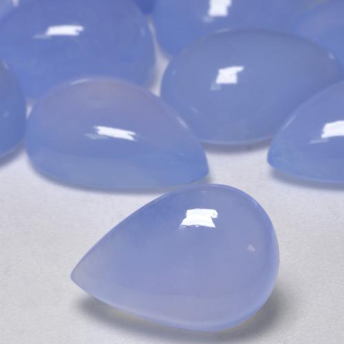 4.49 ct Blue Chalcedony Stone, Natural Chalcedony in Pear Cabochon Shape for Sale