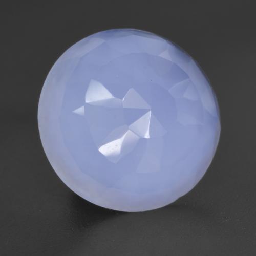 Light Purplish Blue Chalcedony Gem - 5.5ct Round Buff-Top (ID: 531204)