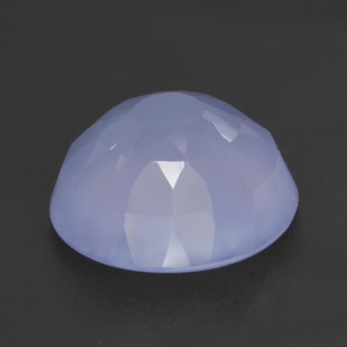 5.96 ct Blue Chalcedony Stone, Natural Chalcedony in Round Buff-Top Shape for Sale