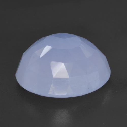 5.57 ct Blue Chalcedony Stone, Natural Chalcedony in Round Buff-Top Shape for Sale