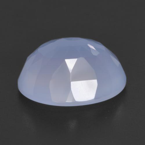 4.26 ct Blue Chalcedony Stone, Natural Chalcedony in Oval Buff-Top Shape for Sale