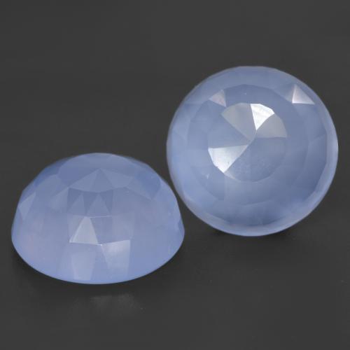 Purplish Blue Chalcedony Gem - 6ct Round Buff-Top (ID: 531404)