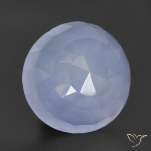 Purplish Blue Chalcedony Gem - 6ct Round Buff-Top (ID: 531405)