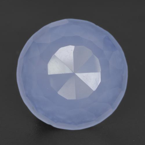 Purplish Blue Chalcedony Gem - 5.4ct Round Buff-Top (ID: 531406)