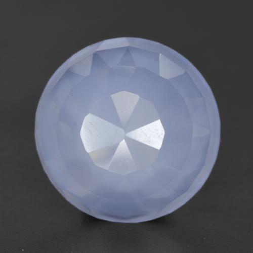 Purplish Blue Chalcedony Gem - 5.7ct Round Buff-Top (ID: 531407)