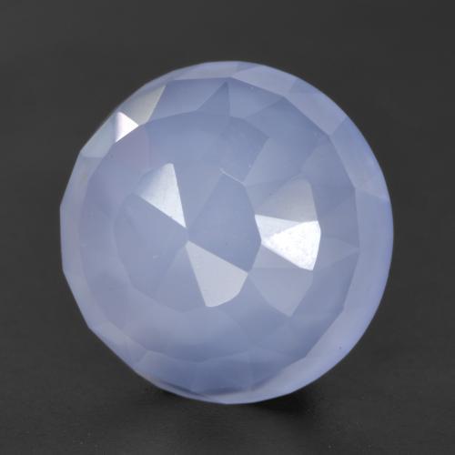 5.69 ct Blue Chalcedony Stone, Natural Chalcedony in Round Buff-Top Shape for Sale