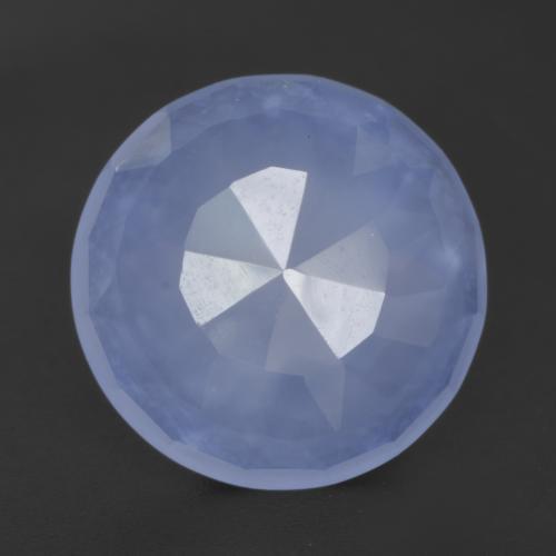 Purplish Blue Chalcedony Gem - 4.4ct Round Buff-Top (ID: 531408)