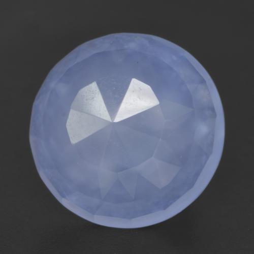 4.42 ct Blue Chalcedony Stone, Natural Chalcedony in Round Buff-Top Shape for Sale