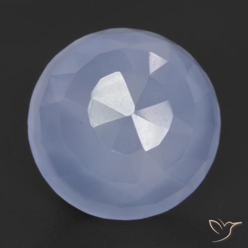 Calcedonio Taglio a rosa rotondo da 6,43 ct dal Brasile, dimensione 11,9mm, purezza Translucent, pietra preziosa naturale non trattati, Calcedonio 1pc in colore Blu violaceo, durezza Mohs di 6,5 - 7 adatto per gioielli da indossare ogni giorno, Photo A