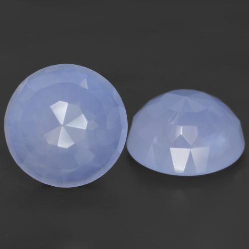 Purplish Blue Chalcedony Gem - 6.1ct Round Buff-Top (ID: 531410)
