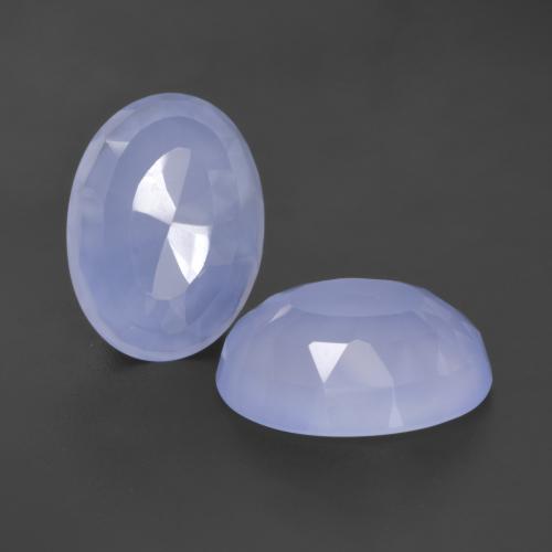 Light Purplish Blue Chalcedony Gem - 5.4ct Oval Buff-Top (ID: 531417)