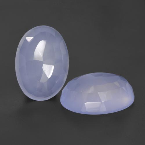 Violet Blue Chalcedony Gem - 5.6ct Oval Buff-Top (ID: 531419)