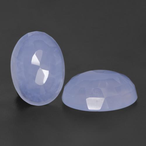 Light Purplish Blue Chalcedon Edelstein - 5.5ct Oval Bufftop (ID: 531420)
