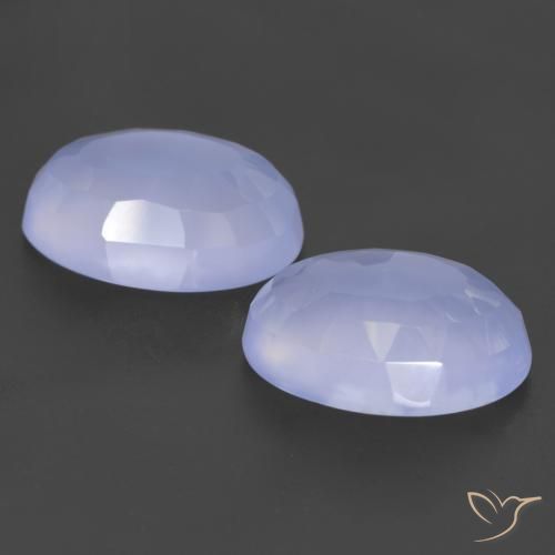 Chalcedony Gemstones in 14 x 10 mm (calibrated) Size for Sale, Chalcedony Stones in Light Blue Color