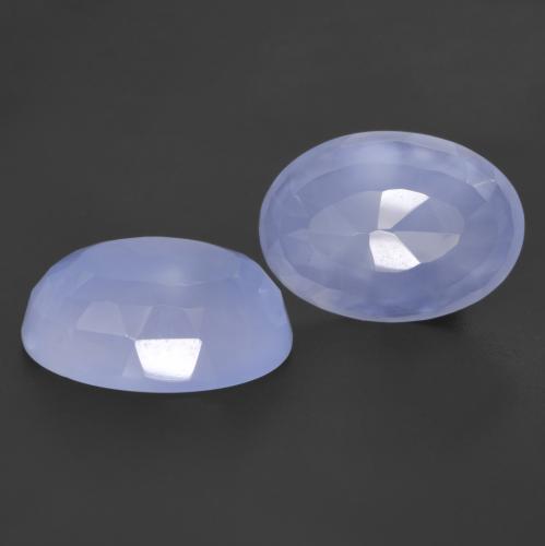 11.27 ctw Blue Chalcedony Stones, Natural Chalcedony in Oval Buff-Top Shape for Sale