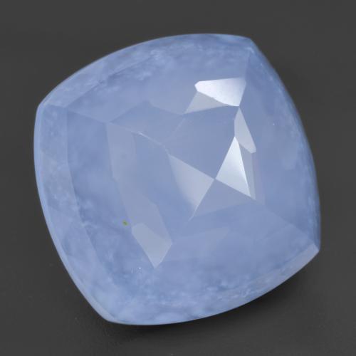 11.37 ct Blue Chalcedony Stone, Natural Chalcedony in Cushion Buff-Top Shape for Sale