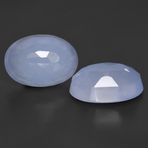 Purplish Blue Chalcedony Gem - 5.6ct Oval Buff-Top (ID: 531835)